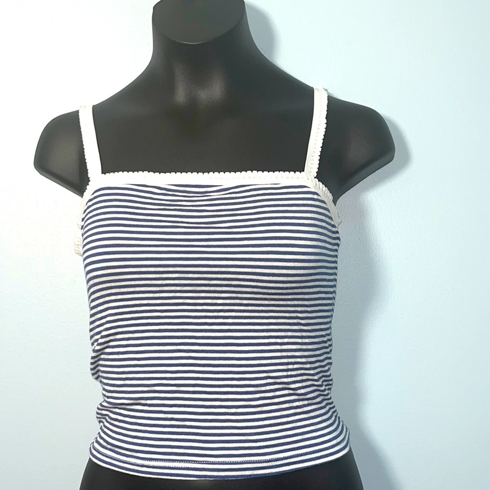 COPY- Forever 21 Navy and White Cami Crop Top